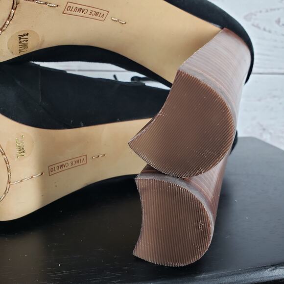 Vince Camuto Kamaye Women's Black Suede Lace Up Block Heel  Size 7.5 M - Picture 11 of 14